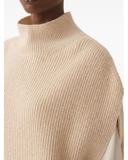 Fabiana Filippi Natural High-Neck Ribbed-Knit Vest
