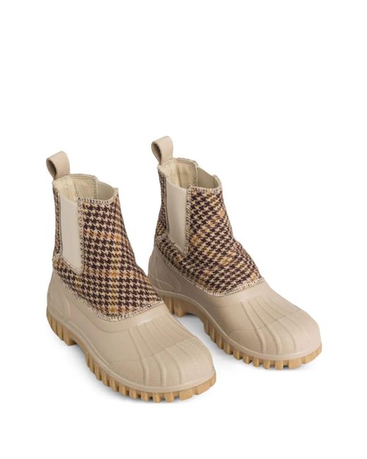 Diemme Natural Balbi Houndstooth-Patterned Chelsea Boots