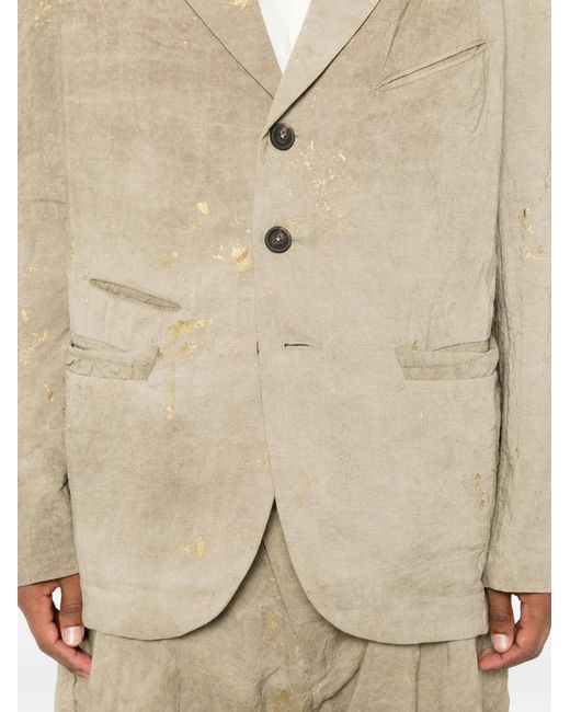 Ziggy Chen Natural Blazer À Revers Crantés for men