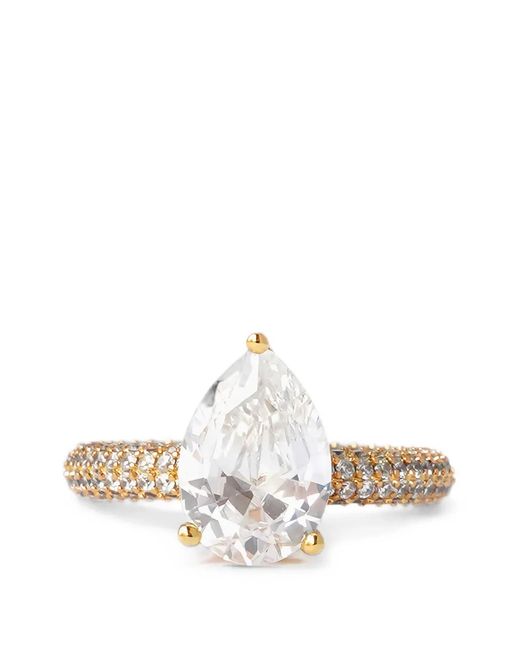 Izabel Display White Mega Drop Ring Mit Pavé