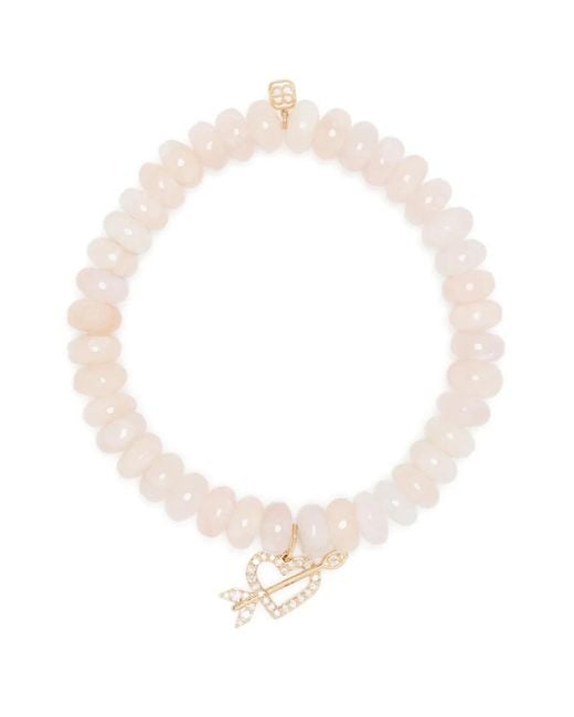 Sydney Evan White 14Kt- Morganite And Diamond Beaded Bracelet