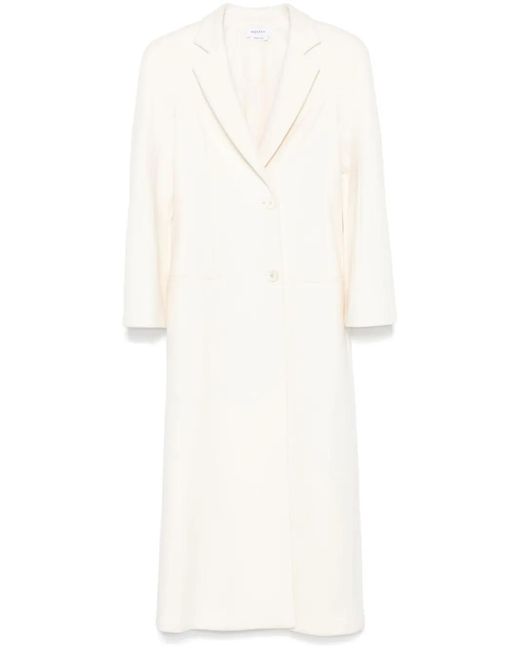 McQueen White Moulded-Shoulder Double-Breasted Coat