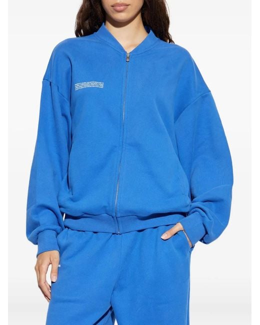 PANGAIA Blue Zip-Front Bomber Jacket