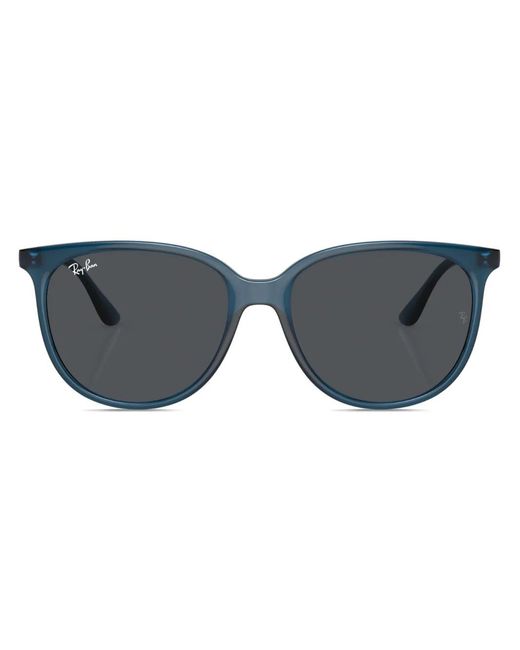Ray-Ban Blue Logo-Plaque Square-Frame Sunglasses
