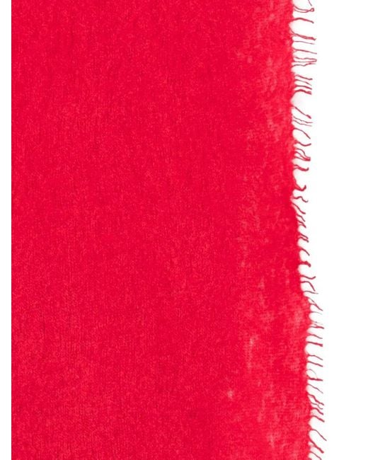Mouleta Red Frayed-Edge Scarf