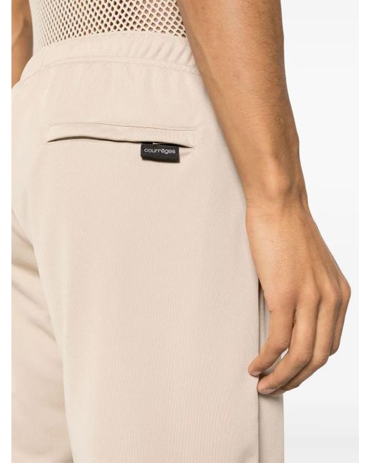 Courreges Natural Appliqué Logo Track Shorts for men