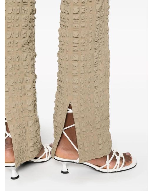 Nanushka Natural Juna Seersucker Slim-Fit Trousers