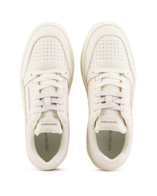 Emporio Armani White Asv Leather Sneakers