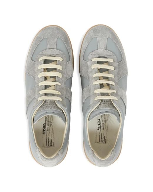 Maison Margiela White Baskets Replica À Empiècements En Cuir