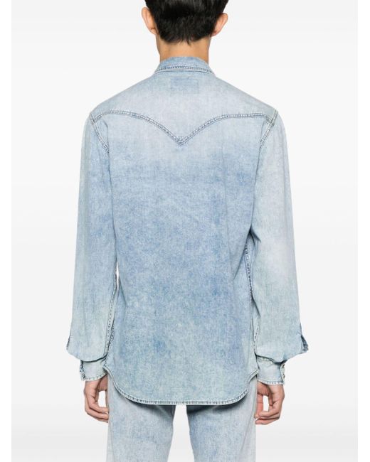 Versace Jeanshemd im Western-Look in Blue für Herren