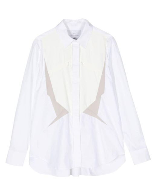 Fumito Ganryu White Long-sleeve Cotton-blend Shirt for men