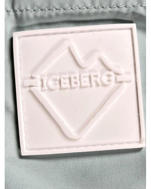 Bañador con placa del logo Iceberg de hombre de color Blue