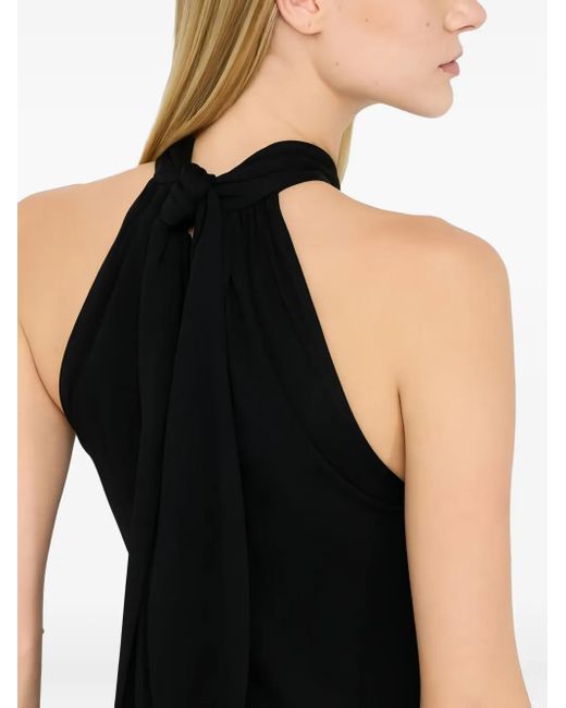 Vestido drapeado con cuello halter Liu Jo de color Black