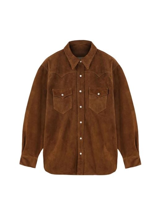Fortela Brown Patch-Pocket Shirt