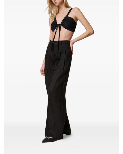 Twinset Black Linen Top