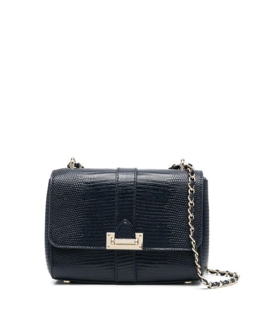 Aspinal of London Lottie Lizard-effect Leather Shoulder Bag in Blue ...