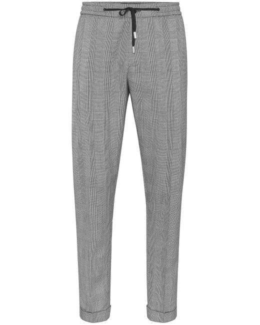 Philipp Plein Gray Checkered Jogging Trousers for men
