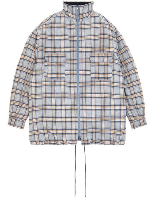 MM6 by Maison Martin Margiela Gray Checked Quilted Oversized Jacket