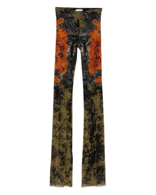 Jean Paul Gaultier Black Hose mit abstraktem Print