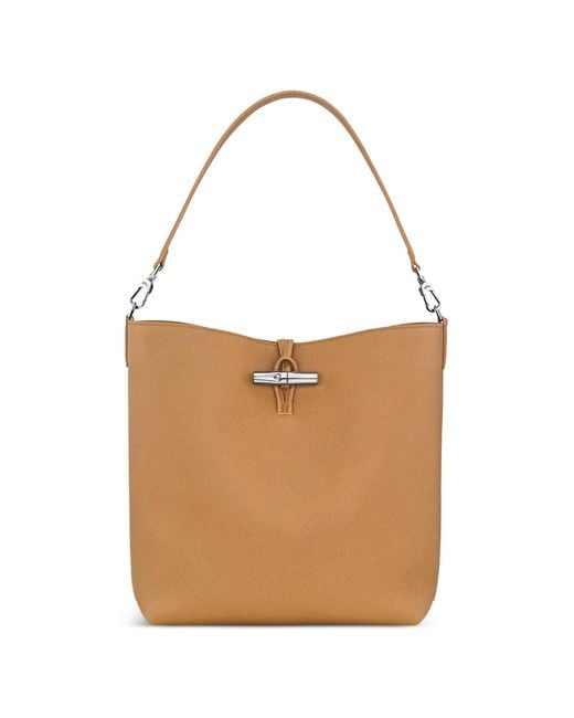 Longchamp White Roseau Toggle-Fastening Shoulder Bag