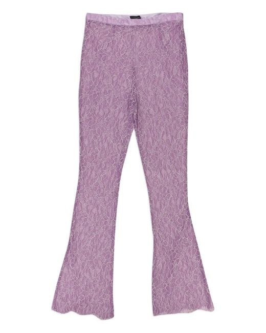 CALLIPYGIAN Purple Laced Flared Trousers