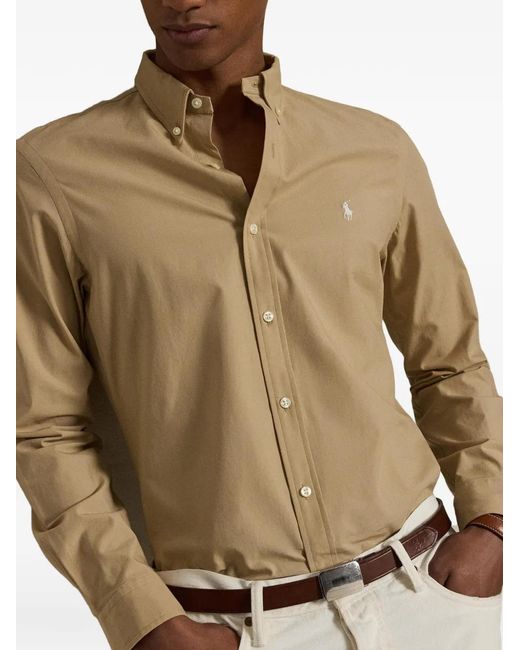 Polo Ralph Lauren Natural Slim Fit Stretch-Poplin Shirt for men
