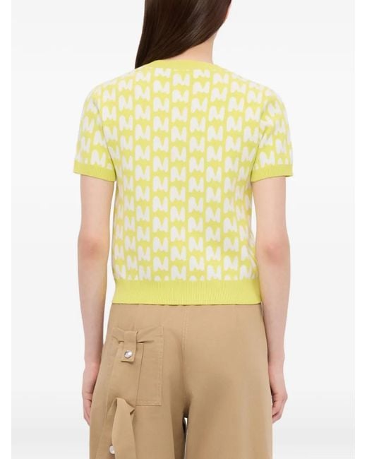 Haut En Maille Intarsia MSGM en coloris Yellow