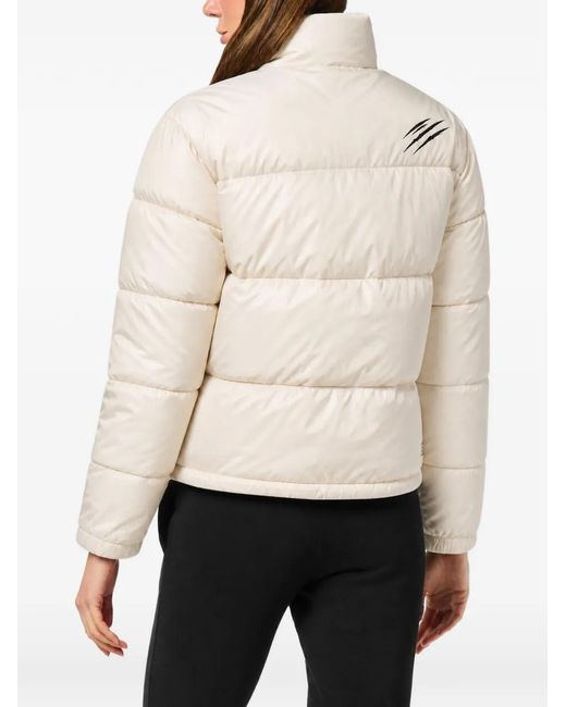 Philipp Plein Natural Helsinki Logo-Patch Puffer Jacket