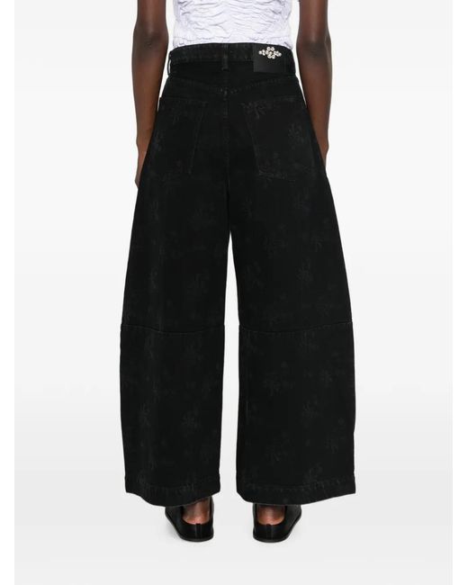 Simone Rocha Jeans Met Logopatch in het Black