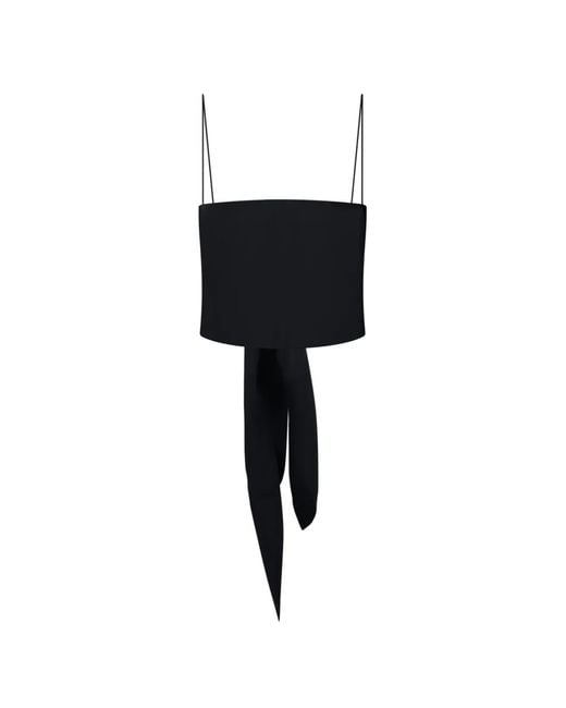 Forte_forte Black Tie-Detail Sleeveless Top
