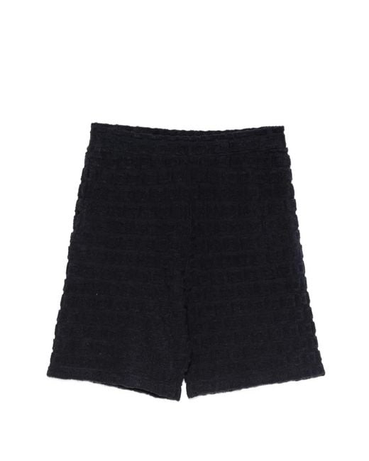 Sandro Black Sponge Geometric-Jacquard Towelling Shorts for men
