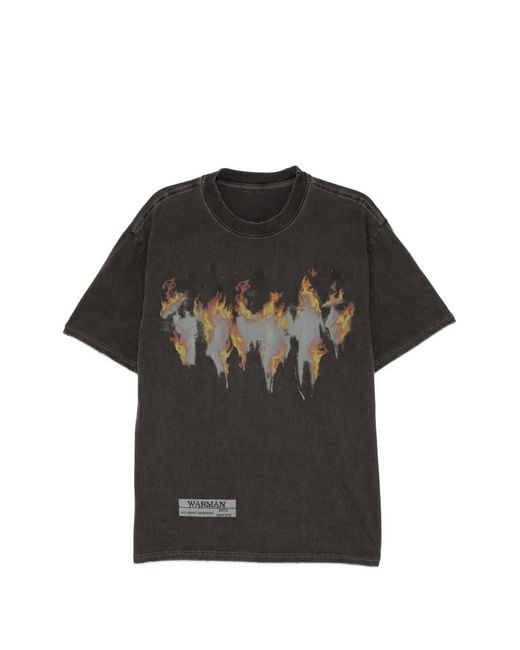 WARMAN Black Graphic-Print T-Shirt for men
