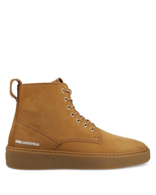 Karl Lagerfeld Brown Leather Boots for men