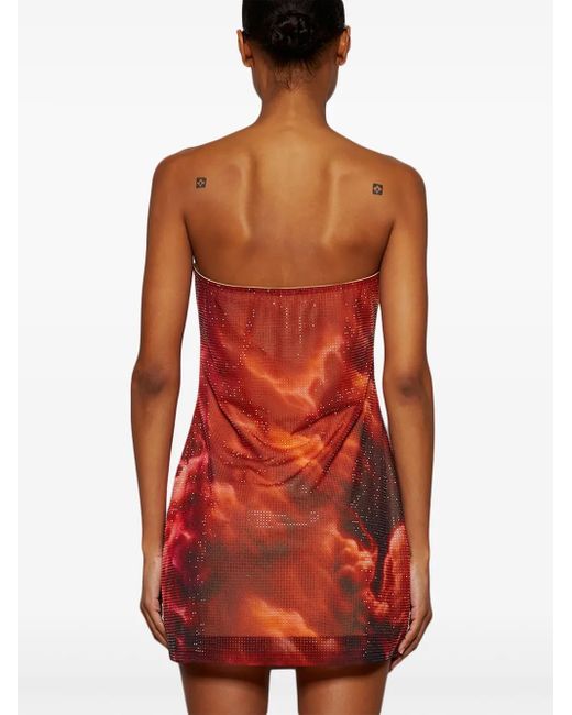 Abito Corto Con Decorazione di Alexander Wang in Orange