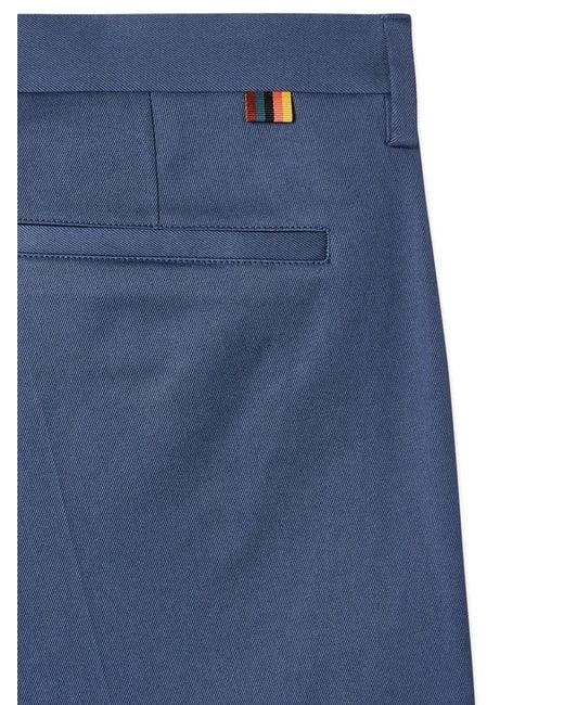 Paul Smith Blue Zip-Fly Cuffed Trousers for men