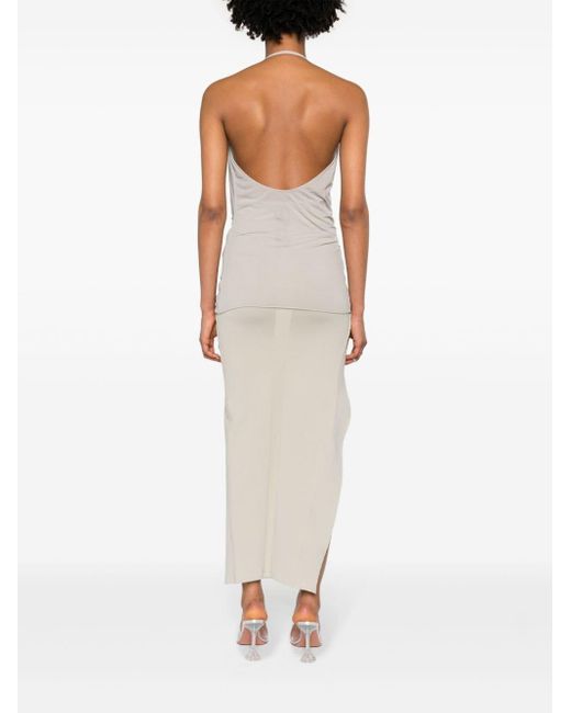 Rick Owens White Draped Halterneck Tank Top