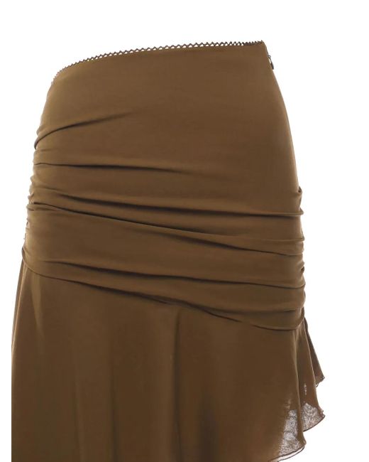 ANDAMANE Natural Asymmetric Draped Skirt