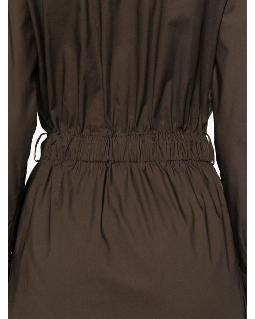 Blanca Vita Brown Zip-up Long-sleeve Dress