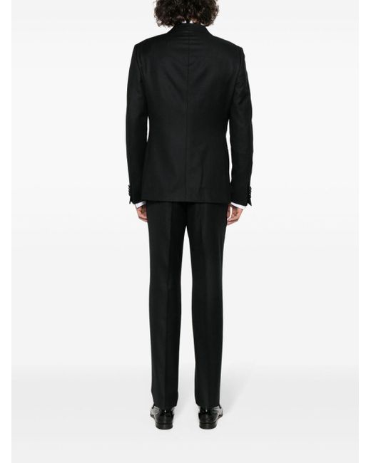 Zegna Single-breasted Wool Suit in het Black voor heren