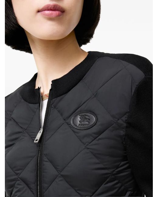 Burberry Black Quilted Nylon And Wool Jacket