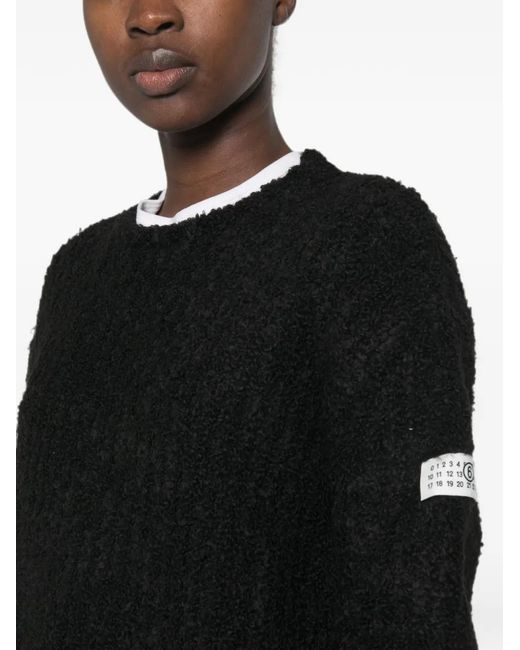 MM6 by Maison Margiela Black Logo-Patch Sweater