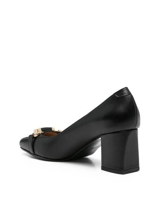 SERGIO MORETTI FIRENZE Black Leather Pumps
