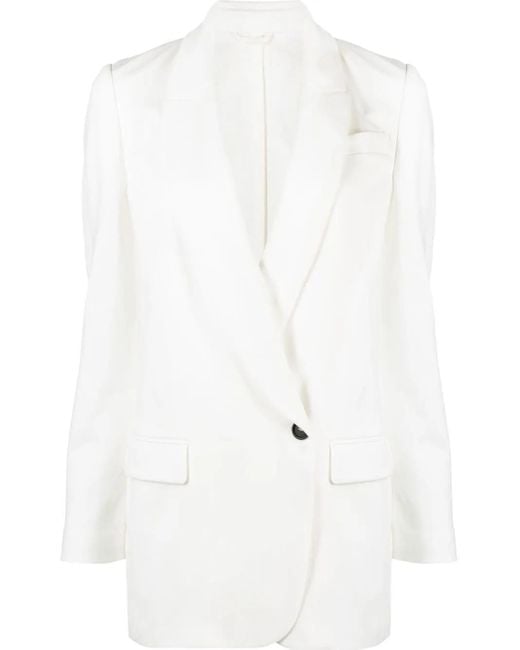 Brunello Cucinelli Blazer Met Puntige Revers in het White