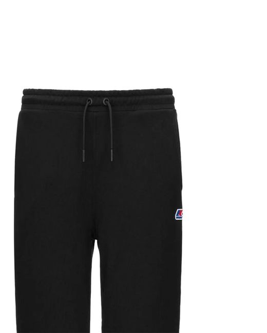 K-Way Black Ines Logo-Patch Track Pants