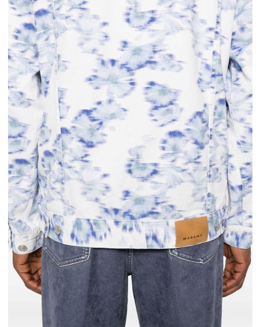 Isabel Marant Blue Jorim Abstract Pattern Jacket for men