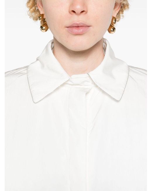 Fabiana Filippi Crinkled Padded Shirt Jacket White