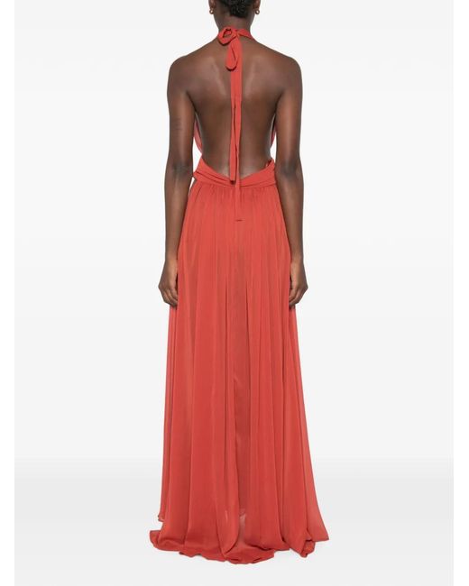 Arcina Ori Red Florence Halterneck Pleated Maxi Dress