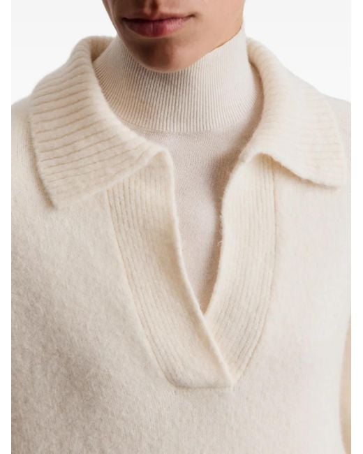 12 STOREEZ White V-Neck Sweater