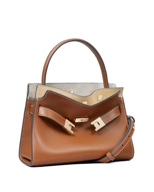 Tory Burch Brown Petite Lee Radziwill Double Bag