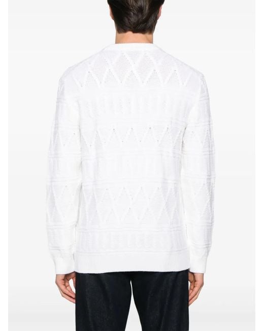 Zegna White Cable-Knit Sweater for men